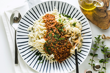 Spaghetti al ragù di lenticchie