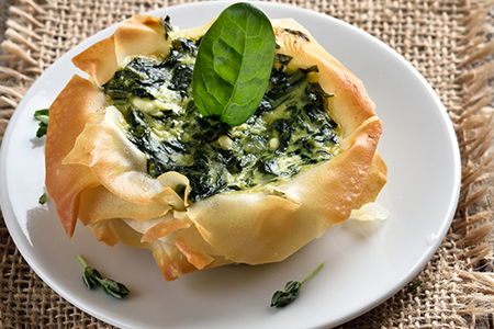 Tortino con spinacci e taleggio